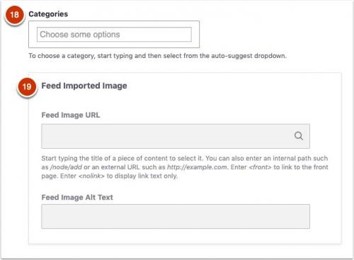 Add categories or imported image